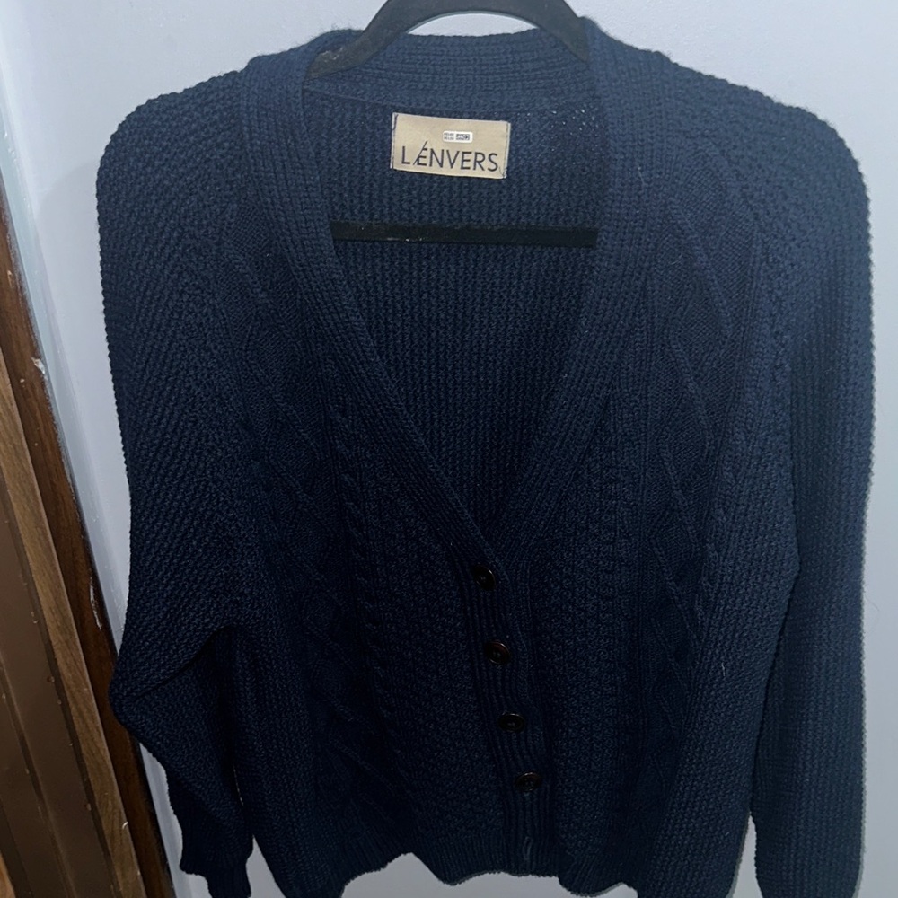 L'Envers Navy Knit Cardigan